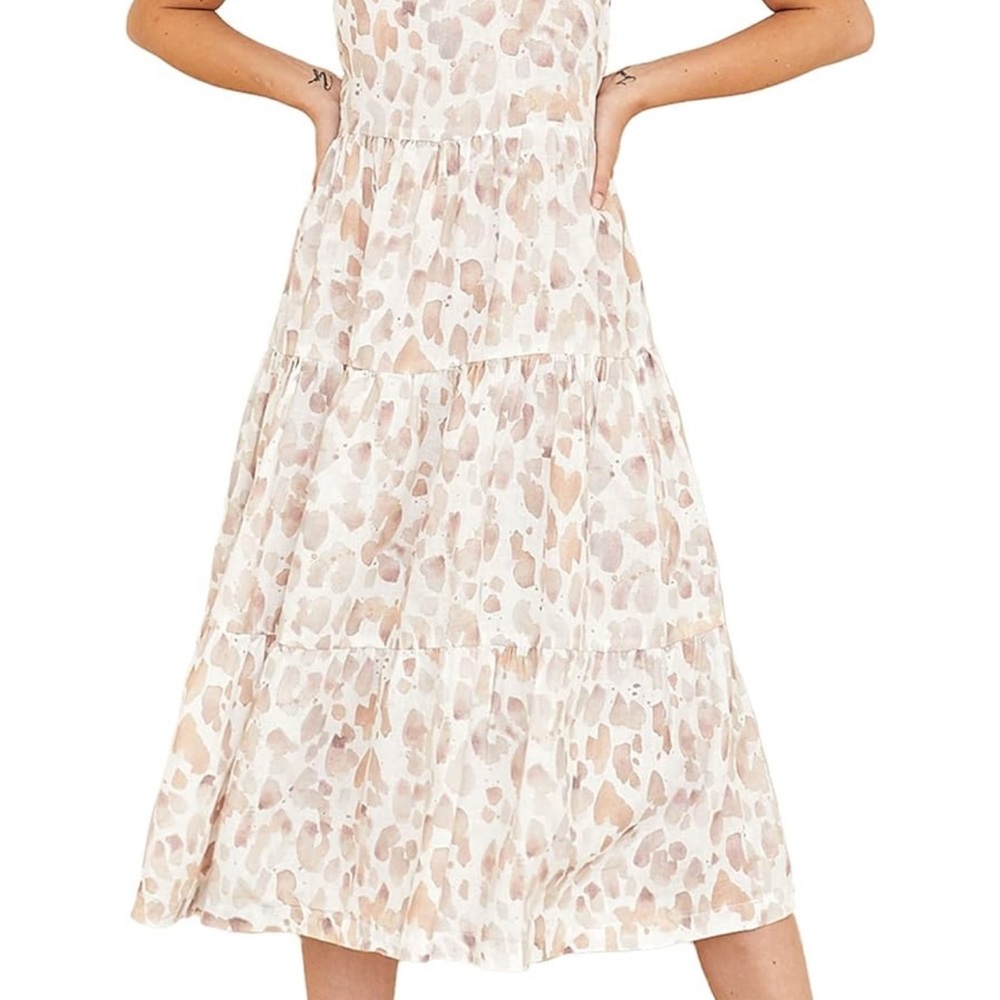 Bella Dahl Scrunch Strap Tiered Midi Dress